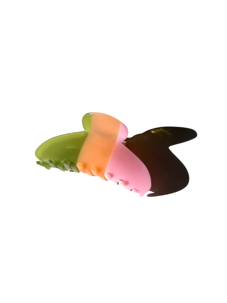 Minimalist Stripe Acetate Claw Clip | Eco-Friendly: Green